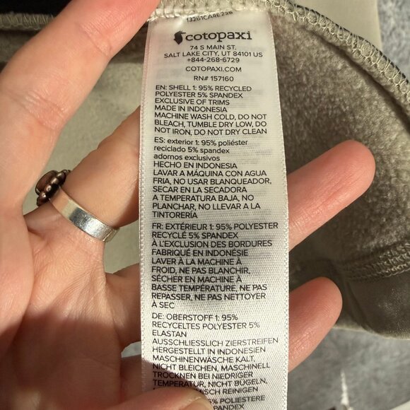 Cotopaxi Tempa Fleece Hooded Jacket Tan/Grey Athleisure S - Picture 9 of 9